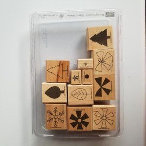 Stampin Up! 2004 Two-Step Stampin Shapes & Shadows Set of 12 mounted stamps